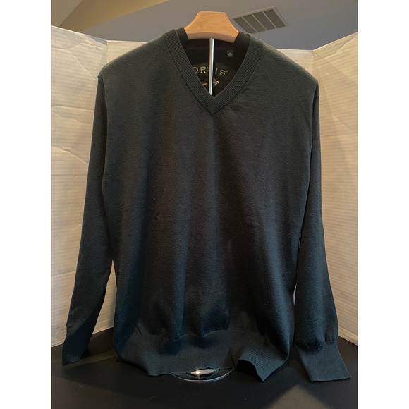 Orvis Mens Merino Wool V-Neck Sweater Lightweight Classic Green Medium - Picture 1 of 5